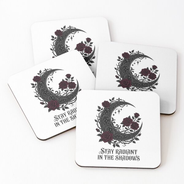 Item preview, Stay Radiant in the Shadows. Gothic Moon and Red Roses. designed and sold by MyHappyArtShop.