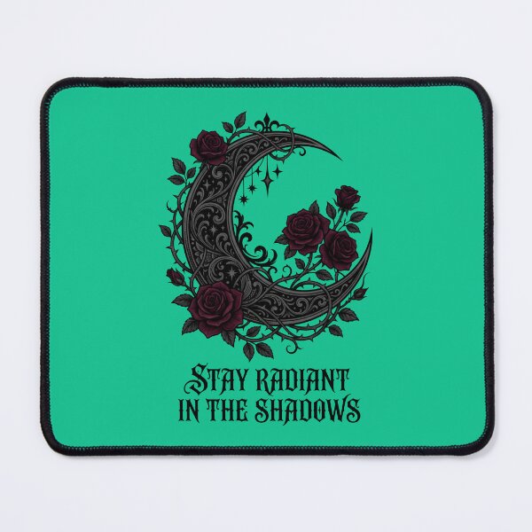 Item preview, Stay Radiant in the Shadows. Gothic Moon and Red Roses. designed and sold by MyHappyArtShop.