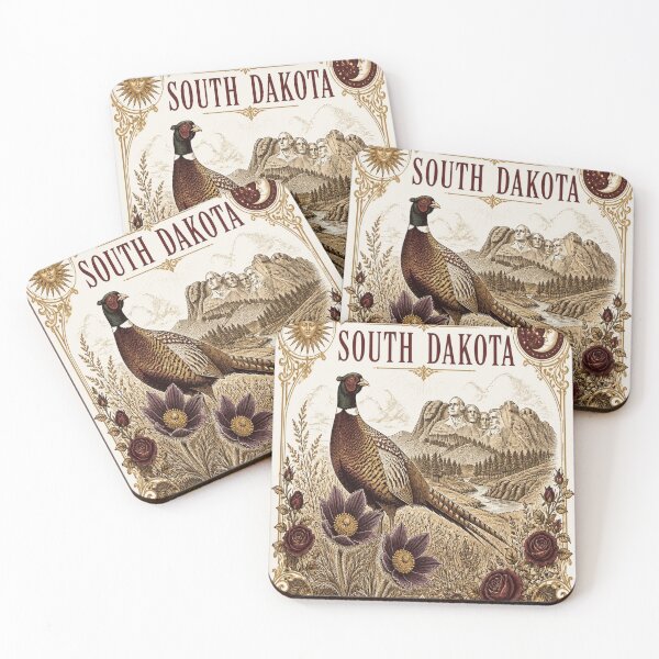 Item preview, South Dakota State Shirt, Vintage Ivory Pheasant Tee, Pasque Flower Graphic, Mount Rushmore Gift, Botanical State T-Shirt designed and sold by SunnyDesign82.