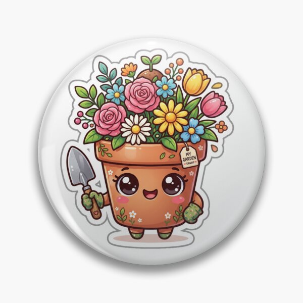 Item preview, Cute Kawaii Flower Pot Gardener Sticker designed and sold by Adamsshop24.