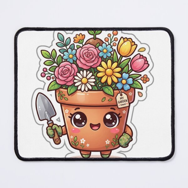 Item preview, Cute Kawaii Flower Pot Gardener Sticker designed and sold by Adamsshop24.