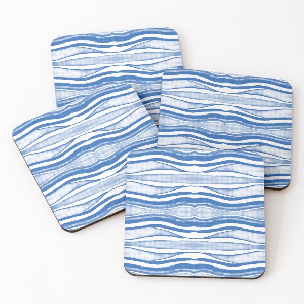 Item preview, Blue Shibori Wave Stripe Seamless Pattern designed and sold by sunsmilestudio.