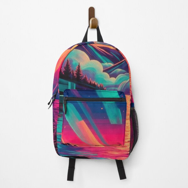 Item preview, Retro Synthwave Sunset Neon Mountain Lake Landscape designed and sold by Nexus Space.