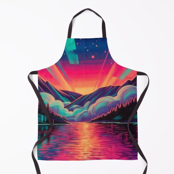 Item preview, Retro Synthwave Sunset Neon Mountain Lake Landscape designed and sold by Nexus Space.