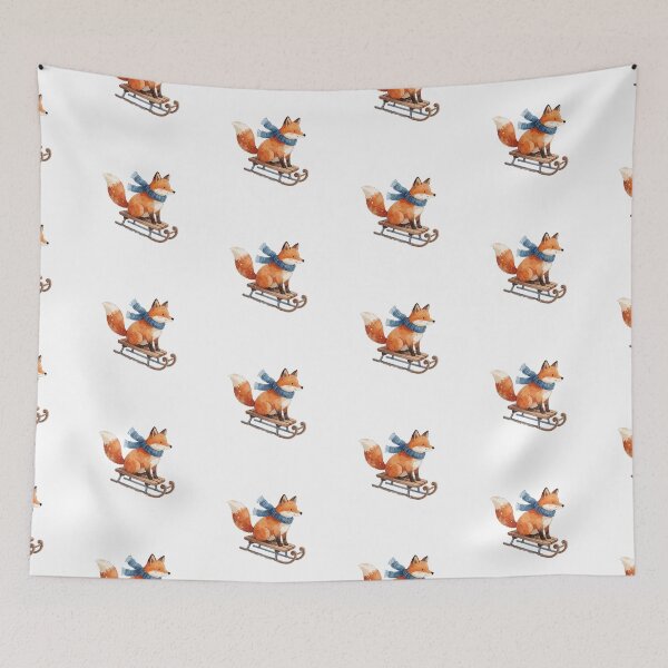 Item preview, Fox Sledding Sticker | Winter Woodland Animal designed and sold by AillustriaAK.