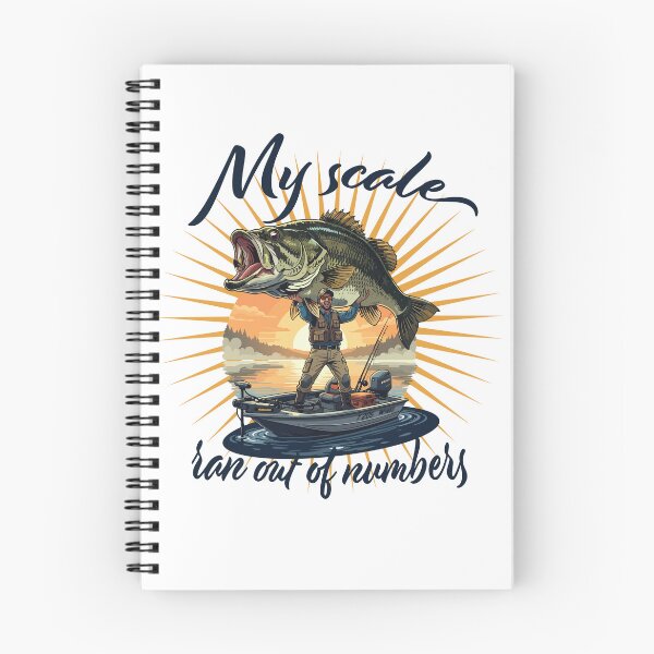 Item preview, Fisherman holding over sized largemouth bass with text "My scale ran out of numbers" designed and sold by Art-Horizon.