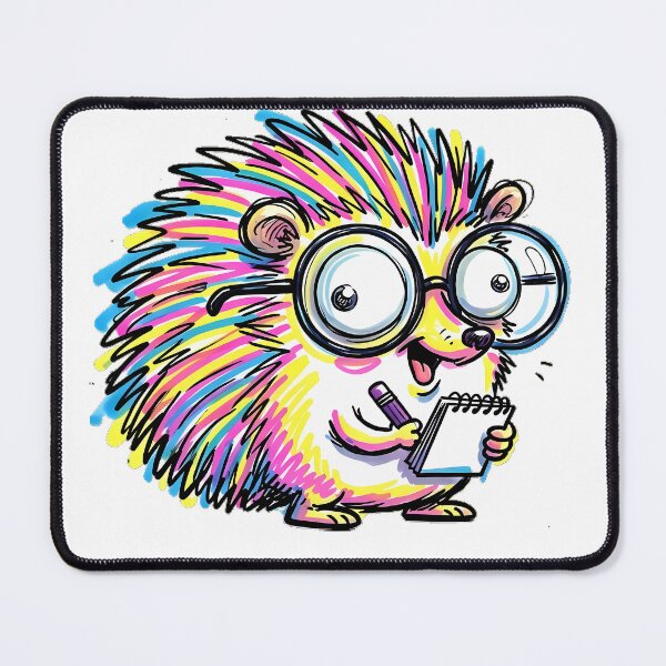 Item preview, Cute Nerdy Hedgehog with Absurdly Oversized Glasses and Vibrant Neon Spines designed and sold by Thanakorn Prasing.