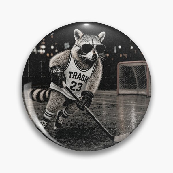 Item preview, Masked Raccoon Ice Hockey Rink Athlete designed and sold by Tsugraf Designs.