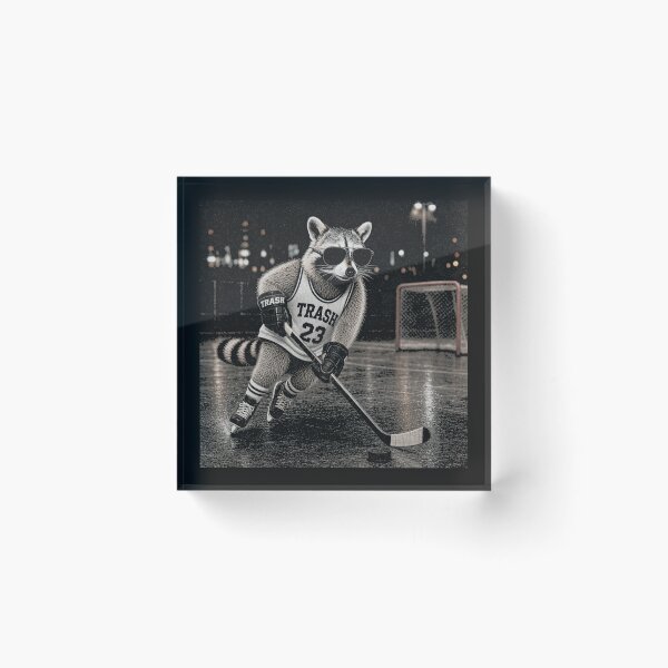 Item preview, Masked Raccoon Ice Hockey Rink Athlete designed and sold by Tsugraf Designs.