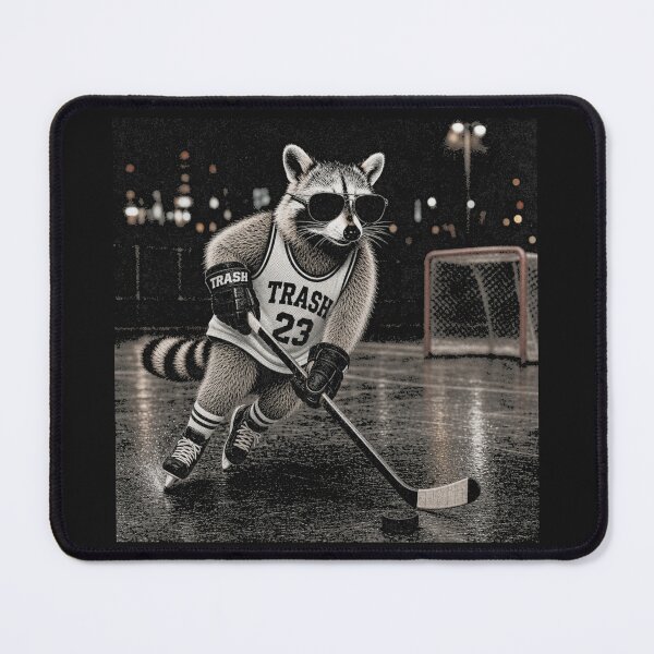 Item preview, Masked Raccoon Ice Hockey Rink Athlete designed and sold by Tsugraf Designs.