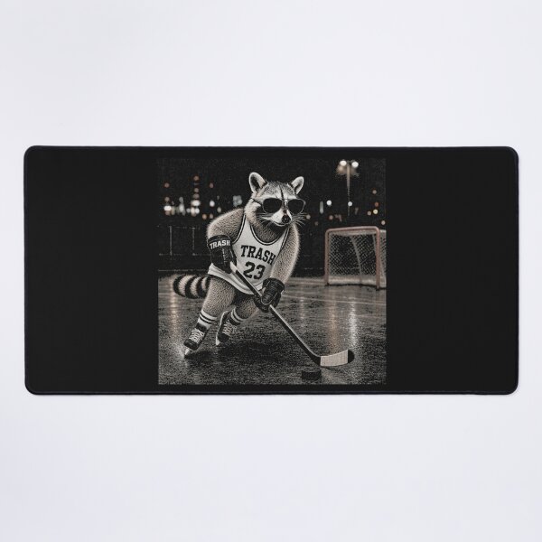 Item preview, Masked Raccoon Ice Hockey Rink Athlete designed and sold by Tsugraf Designs.