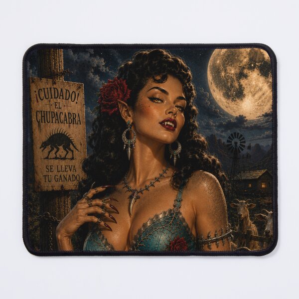 Item preview, Chupacabra Queen Vintage Pin Up Art Print | El Chupacabra Cryptid Girl Gothic Desert Fantasy designed and sold by MissSaylor.