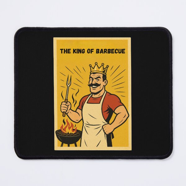 Item preview, a muscular man wearing a crown in front of a barbecue designed and sold by Beehnah.