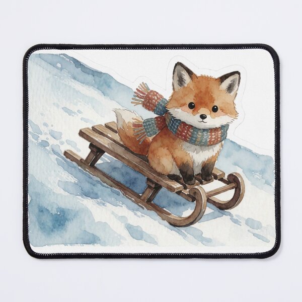 Item preview, Fox Sledding Sticker | Winter Woodland Animal designed and sold by AillustriaAK.