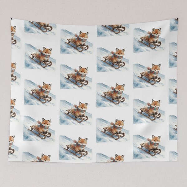 Item preview, Fox Sledding Sticker | Winter Woodland Animal designed and sold by AillustriaAK.