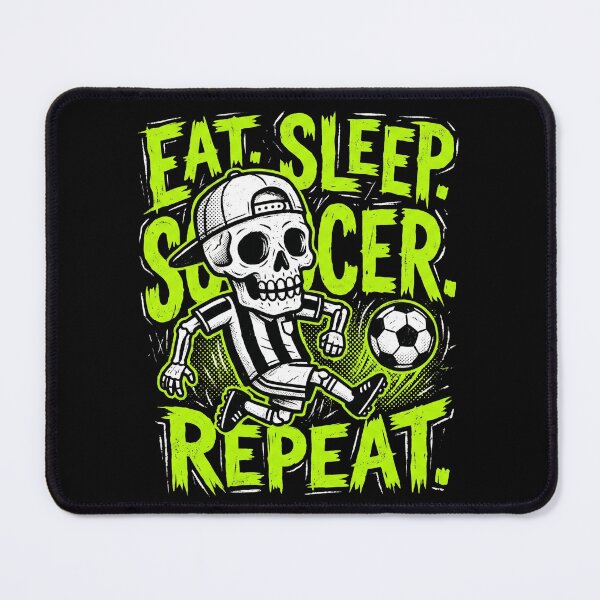 Item preview, Eat Sleep Soccer Repeat Funny Skeleton Shirt designed and sold by TeNovaStudio ⭐⭐⭐⭐⭐.