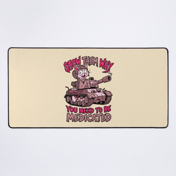 Item preview, Show Them Why You Need To Be Medicated Cat Tank Graphic — Funny Dark Humor Unhinged Attitude designed and sold by SkTee2k.
