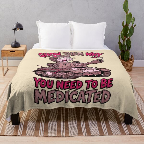 Item preview, Show Them Why You Need To Be Medicated Cat Tank Graphic — Funny Dark Humor Unhinged Attitude designed and sold by SkTee2k.