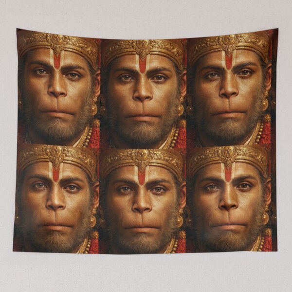 Item preview, Hanuman The Divine Monkey God Sacred Portrait designed and sold by Sovira Studio .