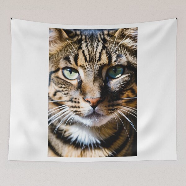 Item preview, Animals - Tabby Cat Portrait, Captivating Blue-Green Eyes designed and sold by DoodyPets.