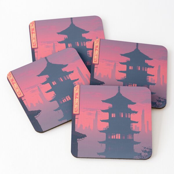 Item preview, Tokyo Pagoda Neon Synthwave Aesthetic designed and sold by Late Theory.