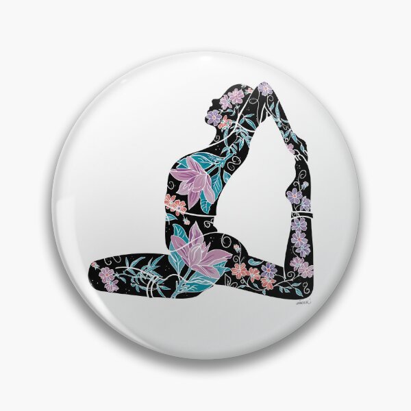 Item preview, King Pidgeon Pose - Black Silhouette (Yoga Botanical Series) designed and sold by Winooski Designs.