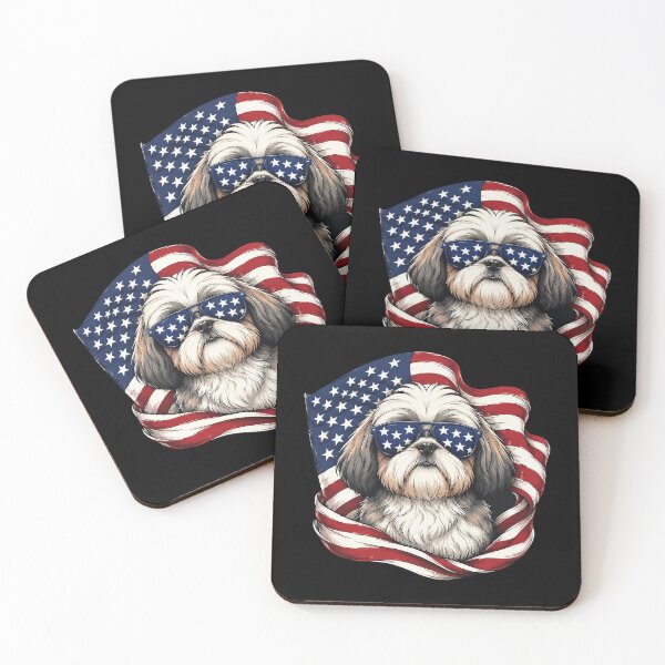 Item preview, Lovely Lhasa Apso Dog USA Flag Sunglasses Patriotic American designed and sold by OlakunleOloroz.