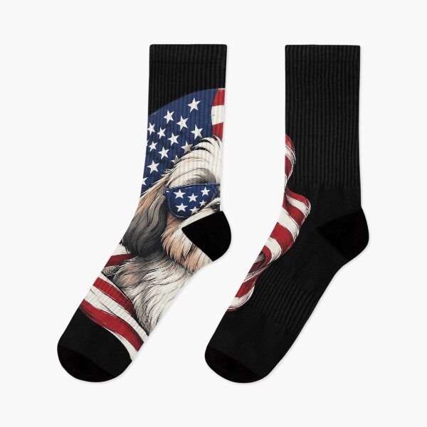 Item preview, Lovely Lhasa Apso Dog USA Flag Sunglasses Patriotic American designed and sold by OlakunleOloroz.