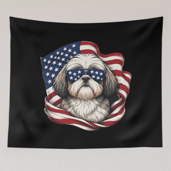 Item preview, Lovely Lhasa Apso Dog USA Flag Sunglasses Patriotic American designed and sold by OlakunleOloroz.