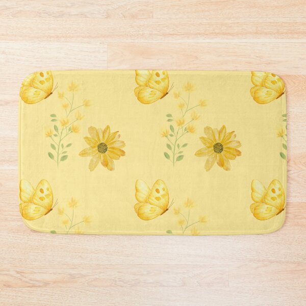 Item preview, Vintage Yellow Sunflower and Butterfly watercolor Design designed and sold by Violet-Forge.