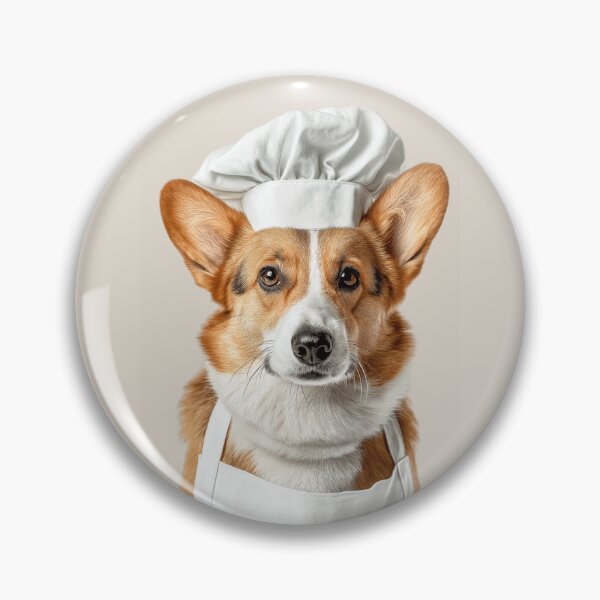 Item preview, Funny Pembroke Welsh Corgi Dog Chef Realistic Animal Cooking Humor Art designed and sold by LazyOwlStore.