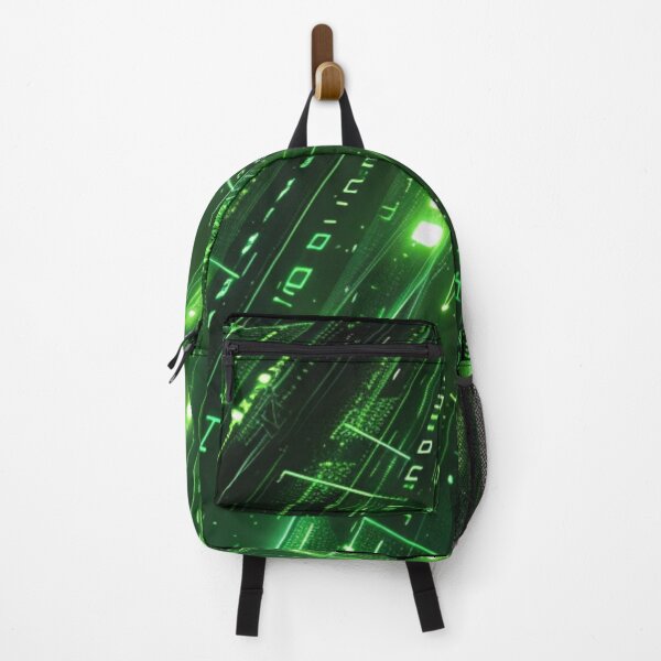 Item preview, Cyberpunk Tech Grid Green Binary Code Stream Desk Mat designed and sold by VectorForge.