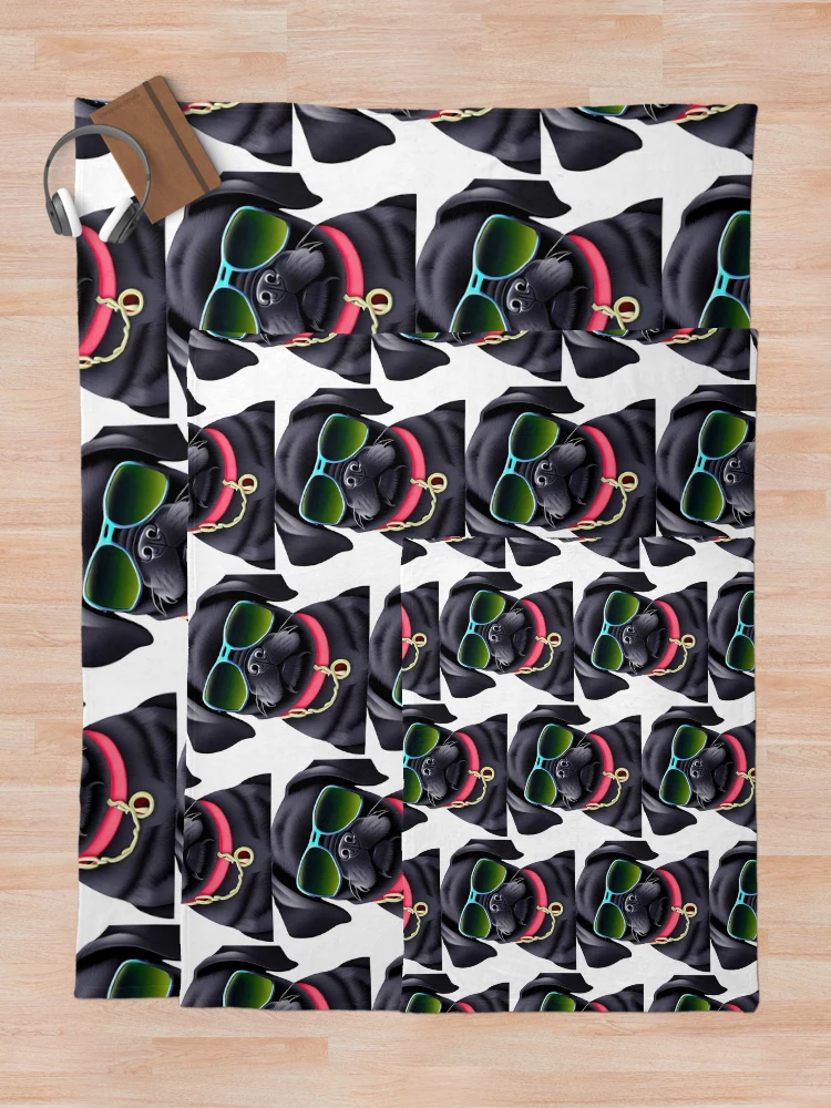 Thumbnail 5 of 6, Throw Blanket, Neon Sunset Motorcycle Rider designed and sold by RaresS.