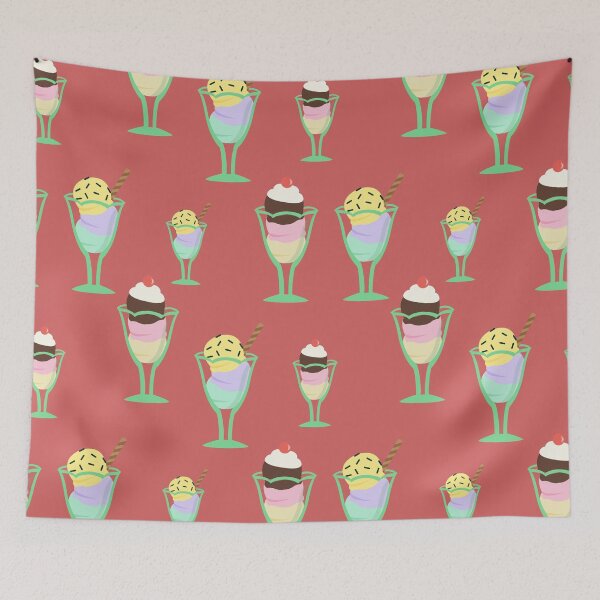 Item preview, Cute Ice Cream Sundae Glasses Pattern designed and sold by Nikola Dio.