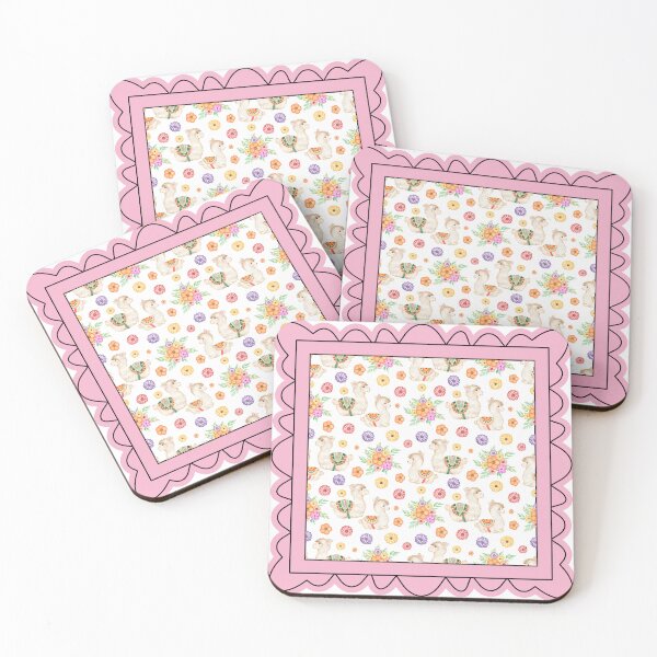Item preview, Lovely llamas and flowers in Prink Frame designed and sold by TeeGeeTees.