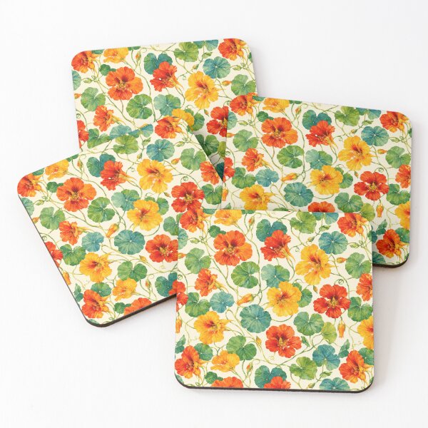 Item preview, Nasturtium Vine Watercolor Climbing Seamless Pattern designed and sold by Inkworksbyshery.