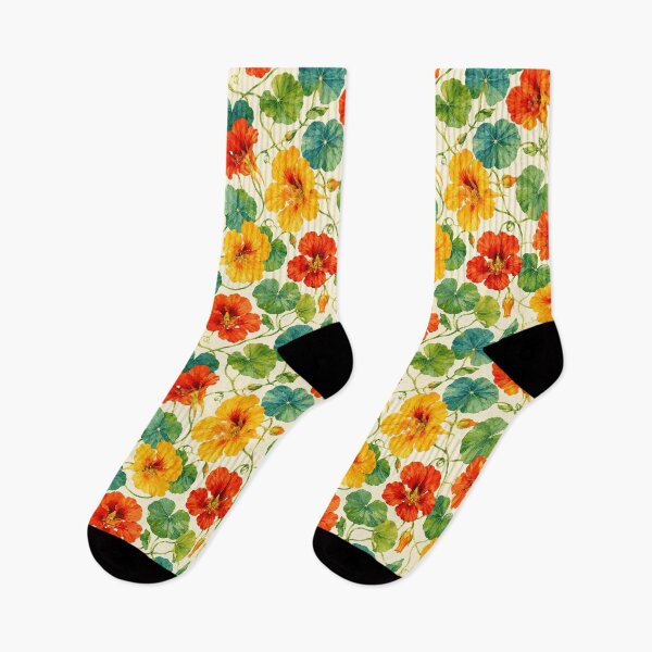 Item preview, Nasturtium Vine Watercolor Climbing Seamless Pattern designed and sold by Inkworksbyshery.