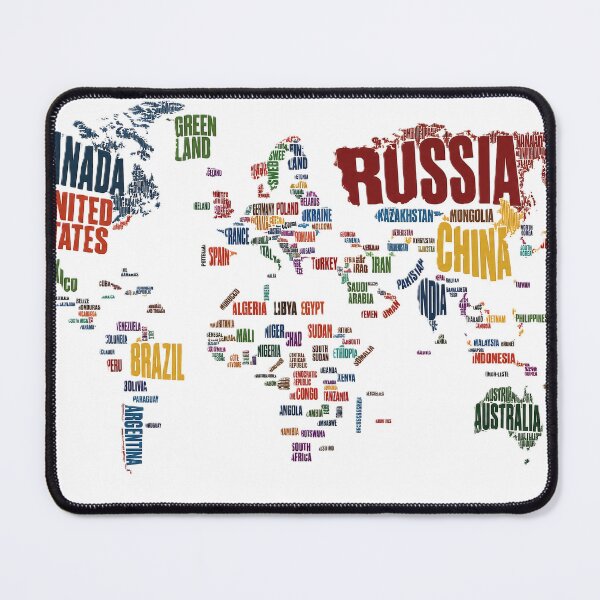 Item preview, World Map Made of Country Names designed and sold by ali prints.