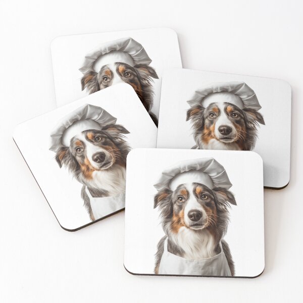 Item preview, Funny Australian Shepherd Dog Chef Realistic Animal Cooking Humor Art designed and sold by LazyOwlStore.