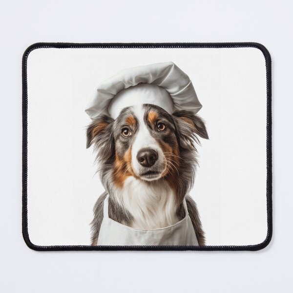 Item preview, Funny Australian Shepherd Dog Chef Realistic Animal Cooking Humor Art designed and sold by LazyOwlStore.