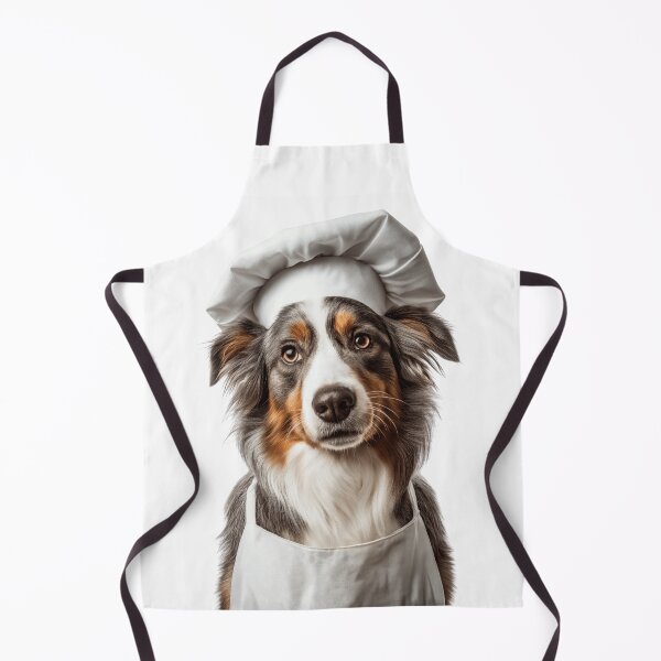 Item preview, Funny Australian Shepherd Dog Chef Realistic Animal Cooking Humor Art designed and sold by LazyOwlStore.