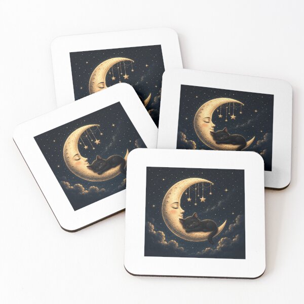 Item preview, Moonlit Cat Dreams designed and sold by DaryaArtFrance.