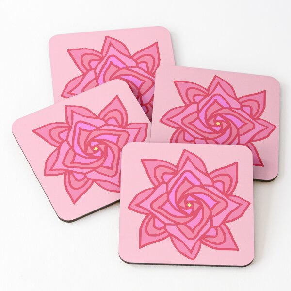 Item preview, A Single Geometrical Pink Rose Flower designed and sold by CDPrintsDesigns.