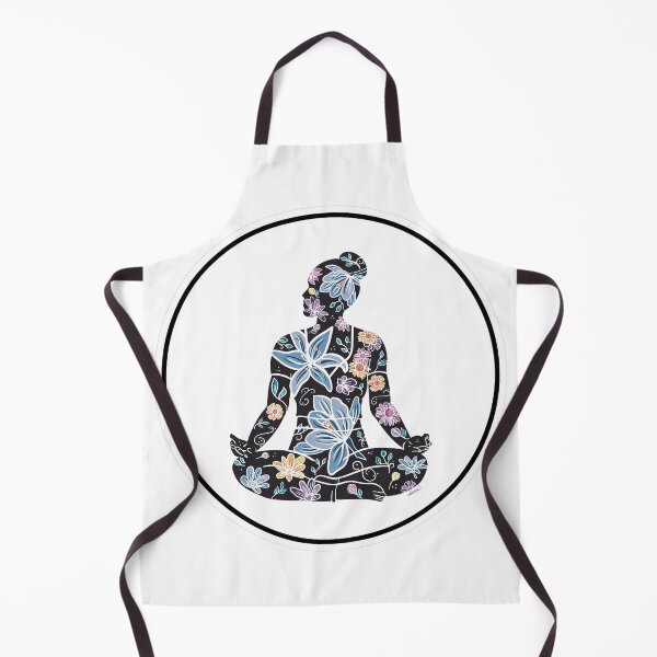 Item preview, Cross Legged Pose - Black Silhouette (Yoga Botanicals Series) -Circle Border designed and sold by Winooski Designs.