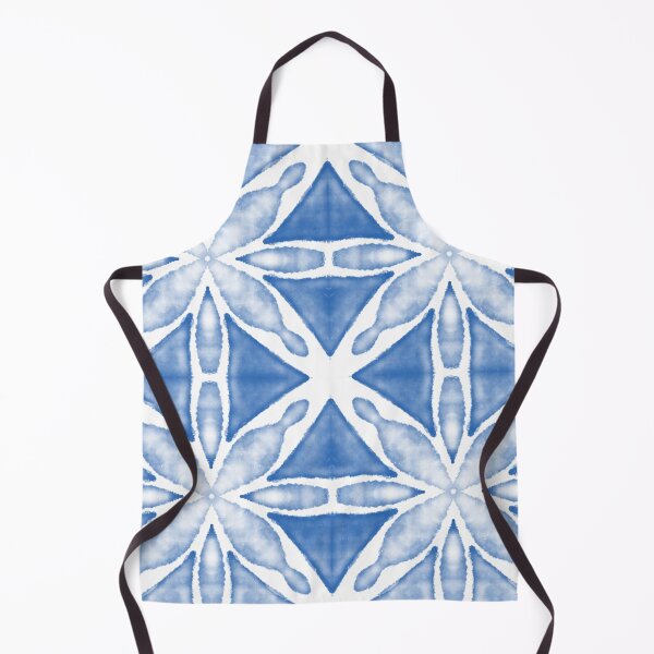 Item preview, Blue Shibori Floral Triangle Seamless Pattern designed and sold by sunsmilestudio.