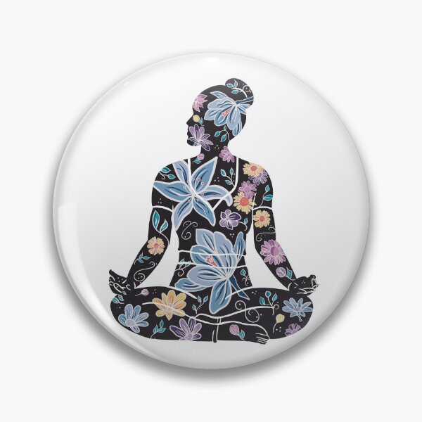Item preview, Cross-Legged Pose - Black Silhouette (Yoga Botanicals Series) designed and sold by Winooski Designs.