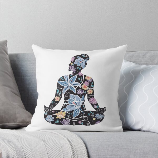 Item preview, Cross-Legged Pose - Black Silhouette (Yoga Botanicals Series) designed and sold by Winooski Designs.