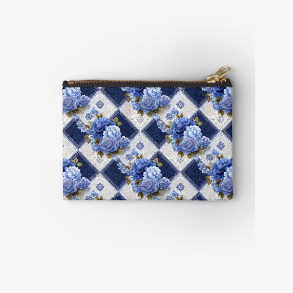 Item preview, Elegant Cream Rose And Blue Floral Vintage Patchwork designed and sold by igraphixart.