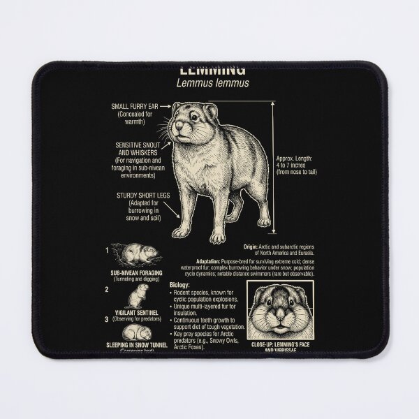 Item preview, Lemming Scientific Anatomy Biology Animal Lover designed and sold by Kimberley King Art King Art.
