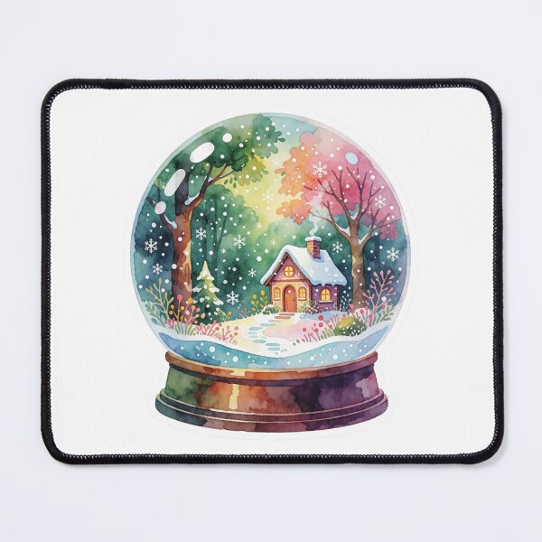 Item preview, Snow Globe Sticker | Winter Forest Cabin designed and sold by AillustriaAK.